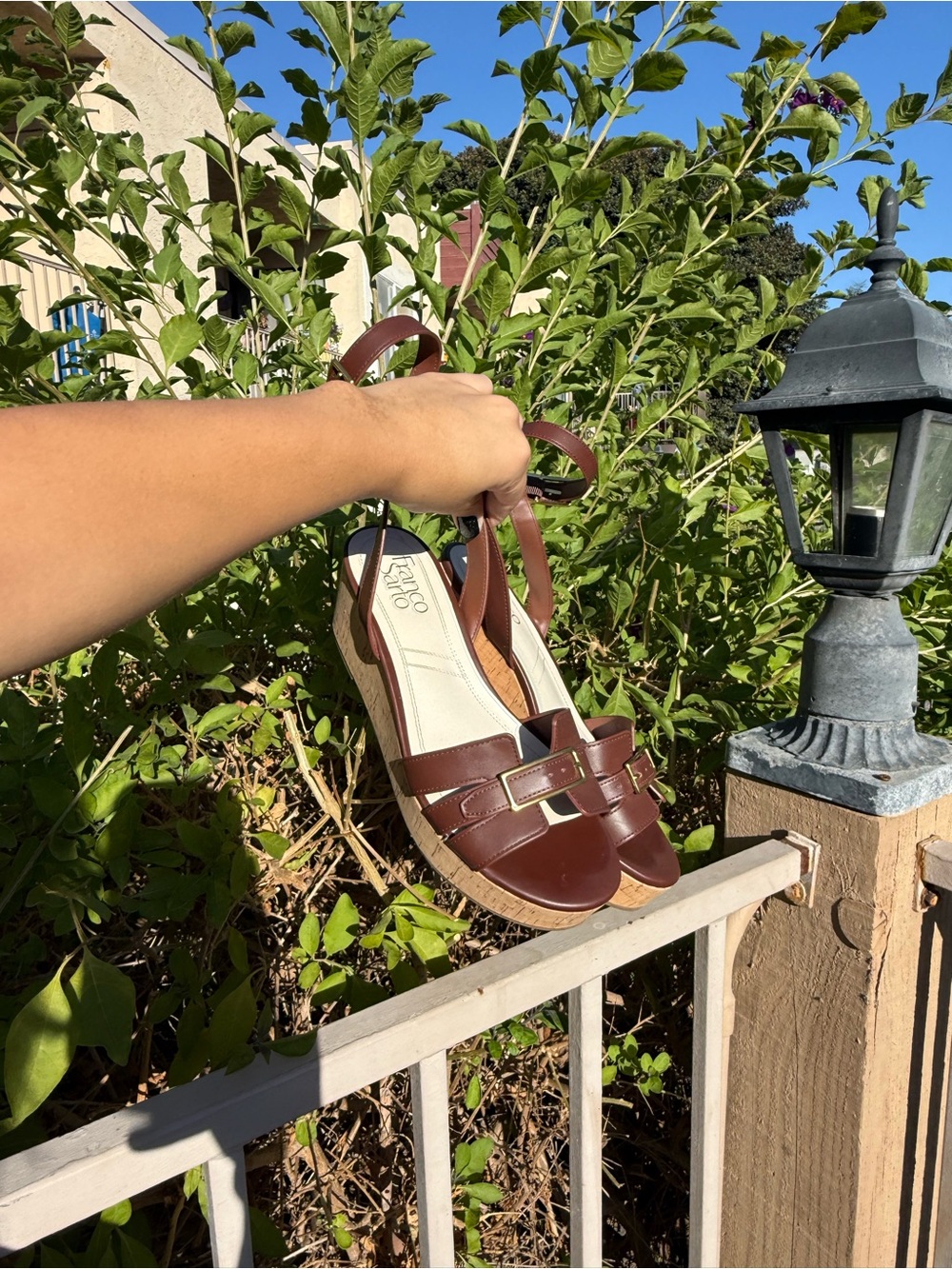 Franco Sarto Dark Brown Leather Slingback Sandals